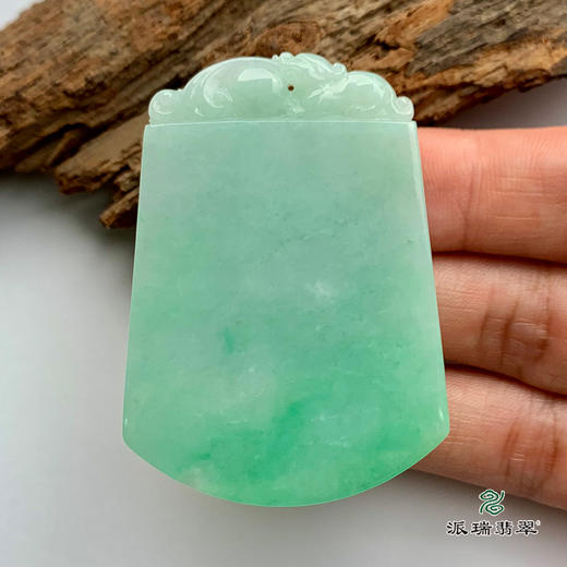 派瑞翡翠 翡翠无事牌 糯种 绿色 商品图2