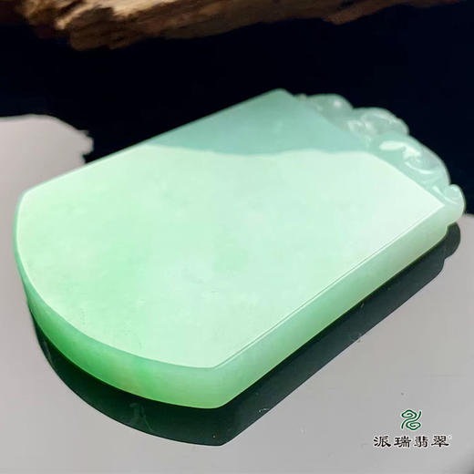 派瑞翡翠 翡翠无事牌 糯种 绿色 商品图3