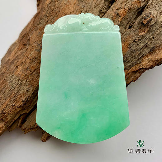 派瑞翡翠 翡翠无事牌 糯种 绿色 商品图4