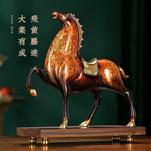 E-YM-FK156 彩铜大漆工艺 将军马纯铜摆件 商品图1