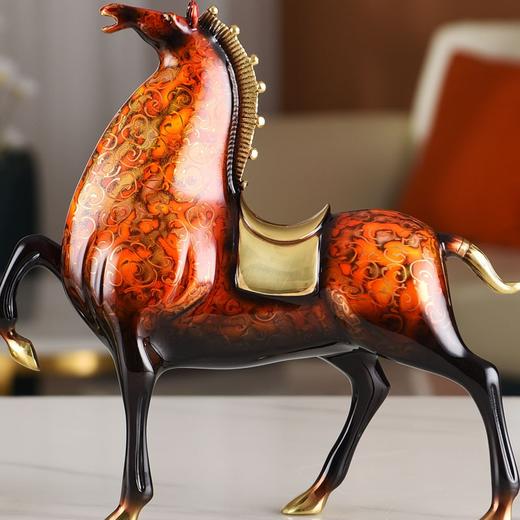 E-YM-FK156 彩铜大漆工艺 将军马纯铜摆件 商品图2