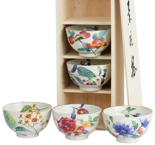 日本进口和蓝五入碗/五入深盘礼盒套装/花七宝五入碗礼盒套装-YHD 商品图4