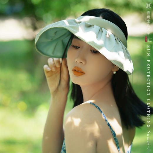 新款防晒发箍遮阳帽，时尚百搭空顶贝壳帽！【224-5】 商品图5