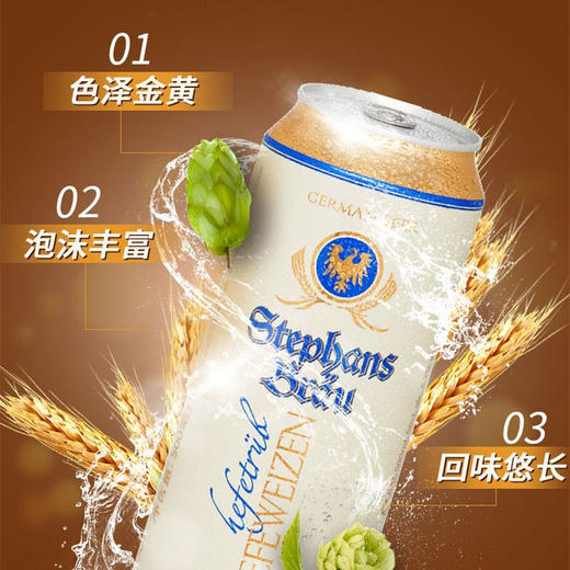 德国斯蒂芬布朗黄啤酒/黑啤酒500ml 泡沫丰富细腻 口感清新可口 011626/011627 商品图1