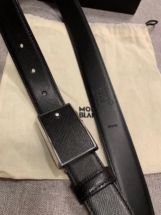 韩国订单..现货..万宝家男士黑色商务腰带，为数不多的板扣设计，货号114421 商品图2