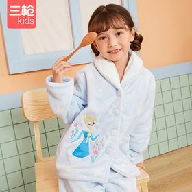 Threegun三枪 【法兰绒】女童开襟长袖家居套儿童家居服睡衣-8D106D011