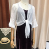 丁摩 真丝开衫防晒衫空调衫蕾丝边系带时尚随性桑蚕丝小开衫Q122006-DR299 商品缩略图1