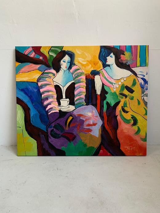 德国中古布面油画 有艺术家签名 商品图0