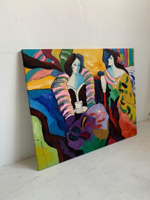 德国中古布面油画 有艺术家签名 商品图1