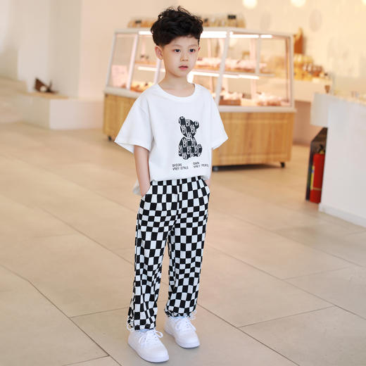 【直播大爆款】龙之涵亲子款棋盘格冰丝裤  防蚊裤  潮款套装T恤 网红款 央视主持人周洲老师直播间大爆款 商品图12