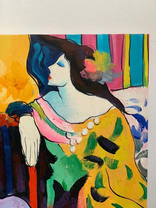 德国中古布面油画 有艺术家签名 商品图3