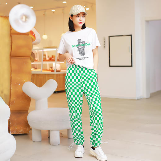 【直播大爆款】龙之涵亲子款棋盘格冰丝裤  防蚊裤  潮款套装T恤 网红款 央视主持人周洲老师直播间大爆款 商品图10
