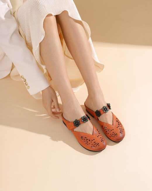 西村名物包头凉拖鞋女2022新款夏季时尚外穿百搭懒人穆勒拖X22AH10051 商品图4