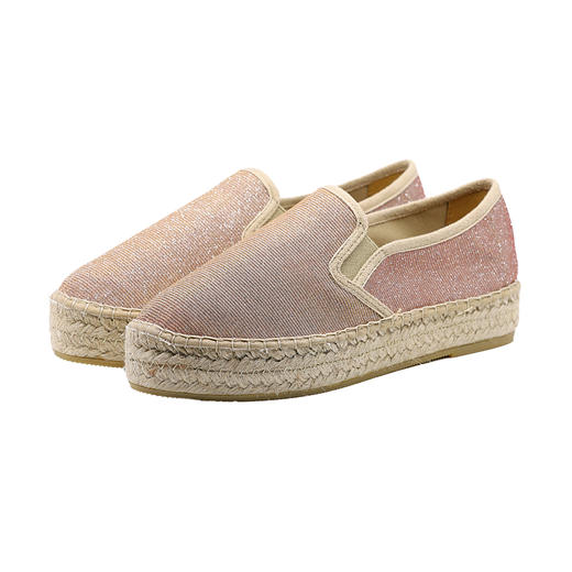 断码特价41码--西班牙原产手工制作时尚超舒适草编鞋休闲鞋2001S-裸粉色 商品图2