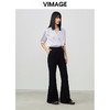 VIMAGE/纬漫纪夏季新款V领五分袖收腰显瘦女短衬衫V1709334 商品缩略图1