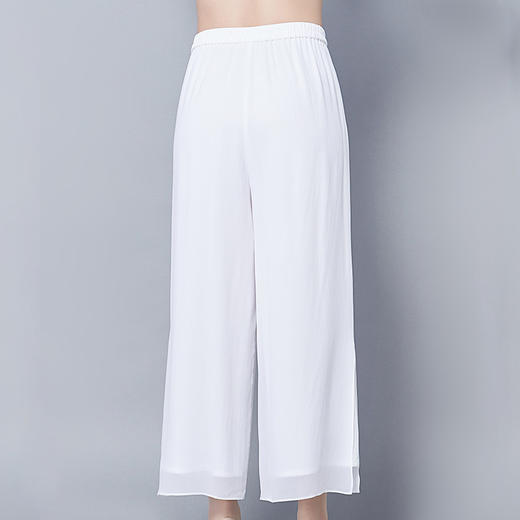 丁摩 真丝裤桑蚕丝阔腿裤直筒长裤宽松Q122058 商品图3