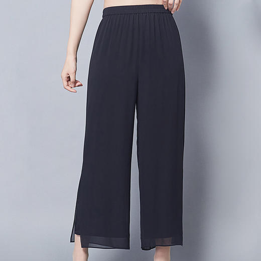 丁摩 真丝裤桑蚕丝阔腿裤直筒长裤宽松Q122058 商品图5