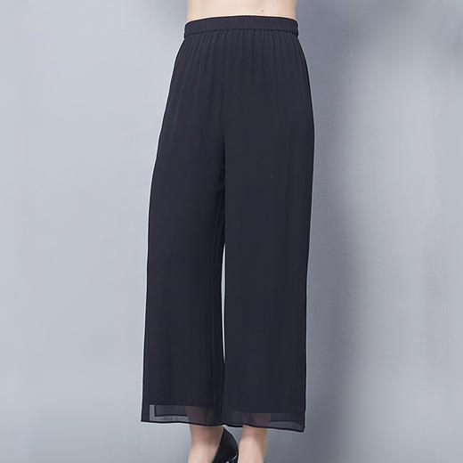 丁摩 真丝裤桑蚕丝阔腿裤直筒长裤宽松Q122058 商品图4