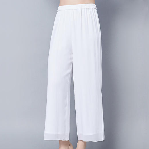 丁摩 真丝裤桑蚕丝阔腿裤直筒长裤宽松Q122058 商品图0