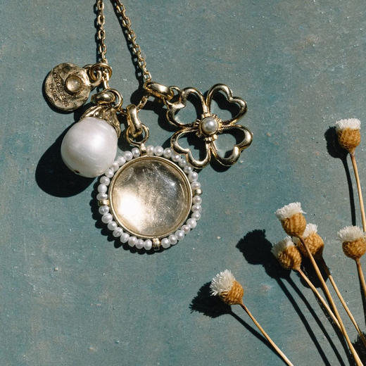 北京仓｜Goossens Paris-Talisman trio charms-护身符 天然水晶 珍珠 项链［法国设计师］ 商品图3