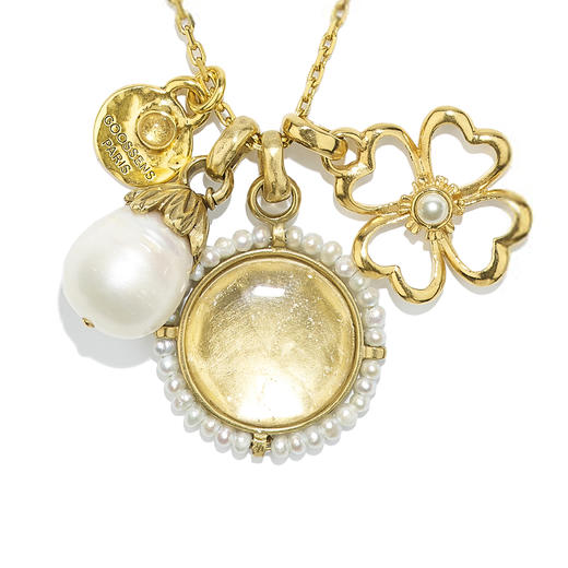 北京仓｜Goossens Paris-Talisman trio charms-护身符 天然水晶 珍珠 项链［法国设计师］ 商品图2