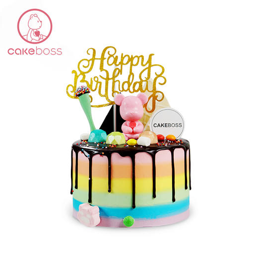 彩虹小熊水果奶油生日蛋糕 商品图4