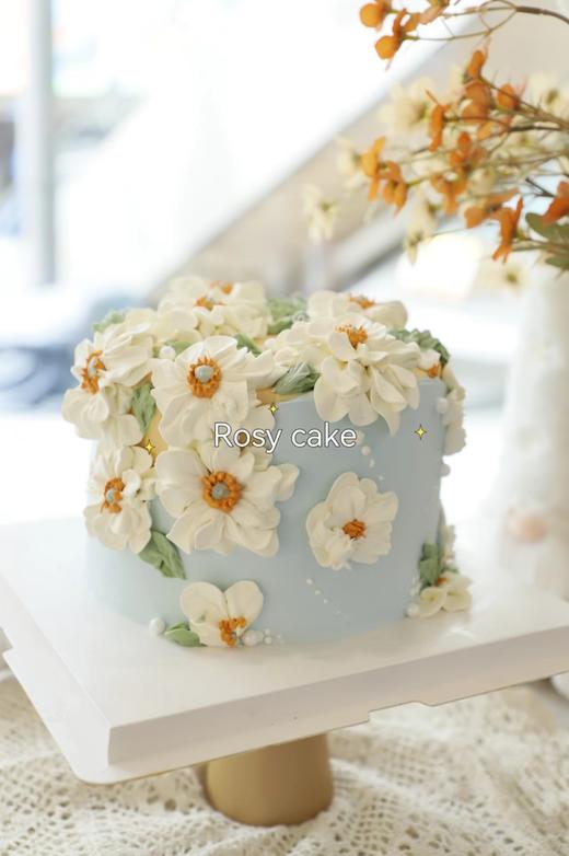 复古蓝底裱花 商品图0