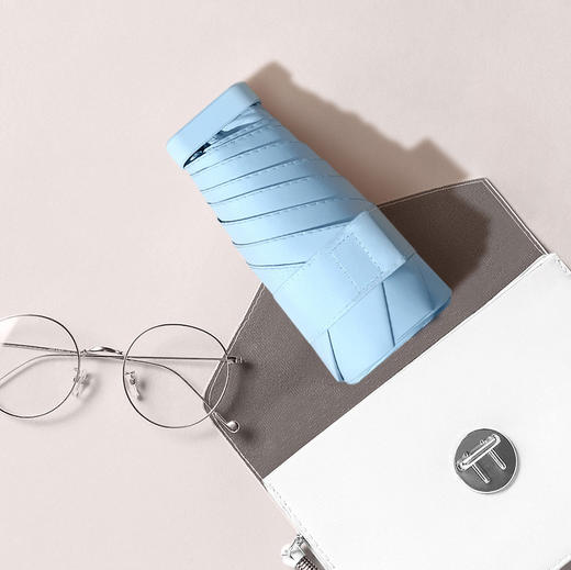 【清仓活动】迷你六折黑胶防晒伞，袖珍口袋遮阳伞扁伞，晴雨两用太阳伞! 【224-6】 商品图9