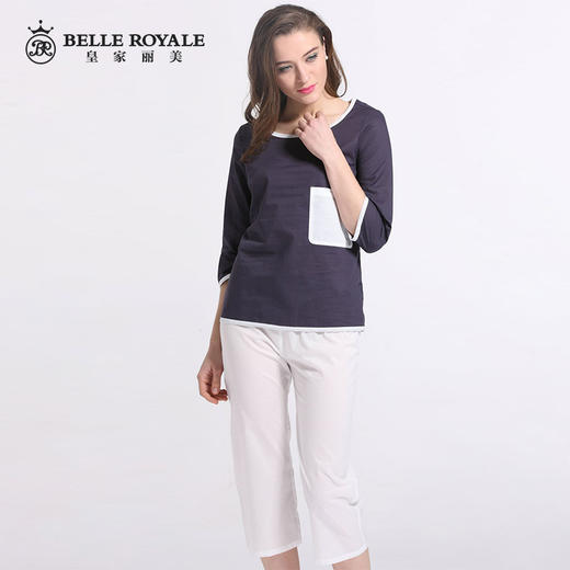 皇家丽美夏季短袖短裤睡衣女套头宽松家居服套装JJ2203 商品图2