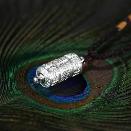 醍醐 吉祥轮吊坠 999银/黄铜/白铜/铜仿古 4款可选  内置经书 转动吊坠 车挂2款可选 商品图5