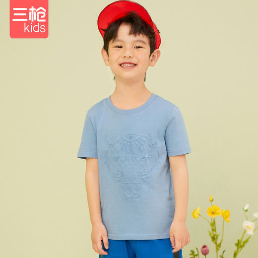 Threegun三枪 【水柔棉】男童女童少儿圆领儿童短袖衫T恤-29373A011 商品图11
