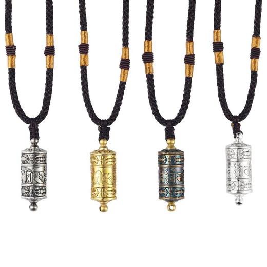 醍醐 吉祥轮吊坠 999银/黄铜/白铜/铜仿古 4款可选  内置经书 转动吊坠 车挂2款可选 商品图9