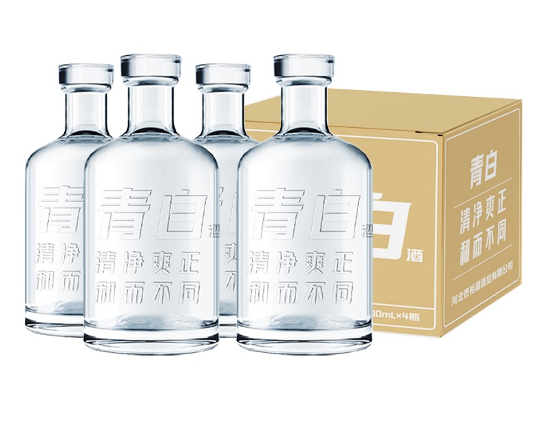 [青白]53度4瓶-青小乐清白酒整箱清香型500ml*4瓶装国产粮食口粮酒