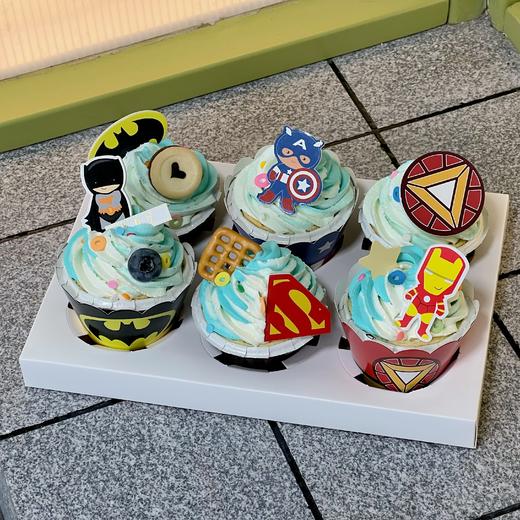 （可定制无蔗糖）杯子蛋糕组合 / 超级英雄大集结，1组6个 商品图1