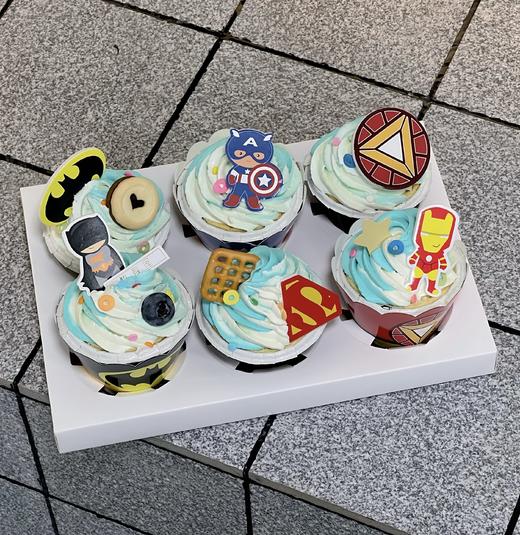 （可定制无蔗糖）杯子蛋糕组合 / 超级英雄大集结，1组6个 商品图0