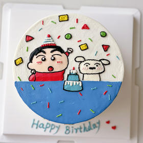 手绘蜡笔小新 · 童趣奶油蛋糕