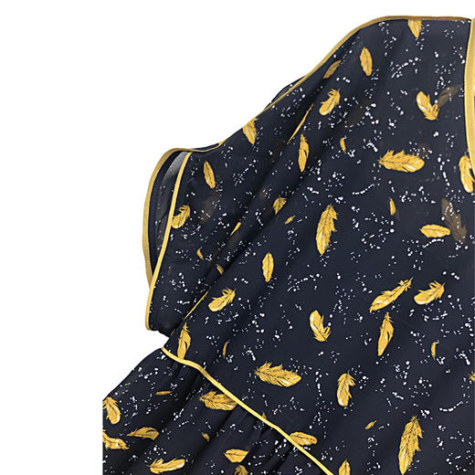 丁摩 V领宽松印花连衣裙沙滩裙时尚飘逸雪纺连衣裙Q122028 商品图3