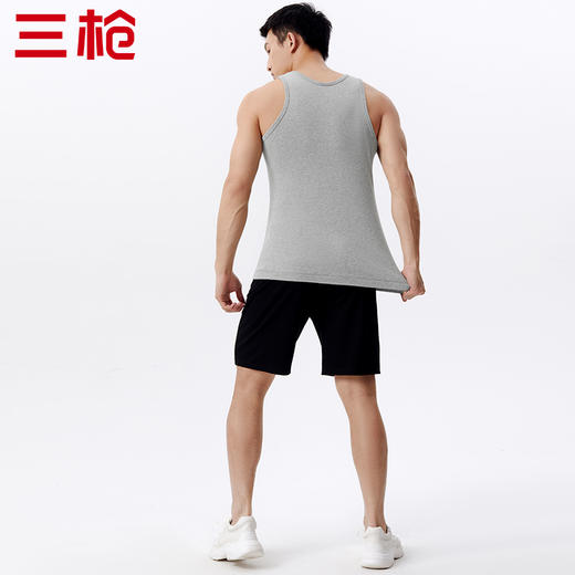 Threegun三枪 【舒肤棉】罗纹弹力男士打底背心-30821A011 商品图3