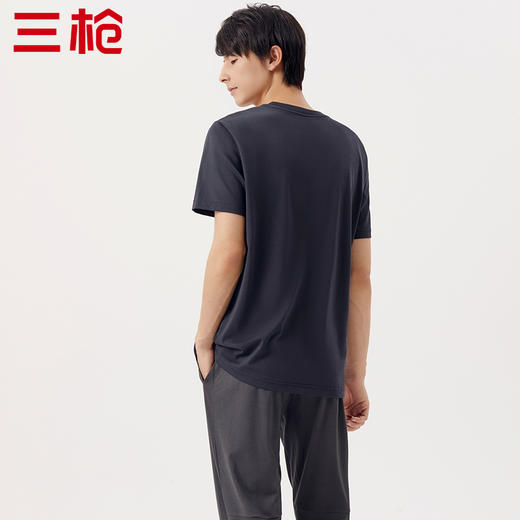 Threegun三枪 【舒感棉】印花圆领男士短袖T恤-24147A011 商品图3