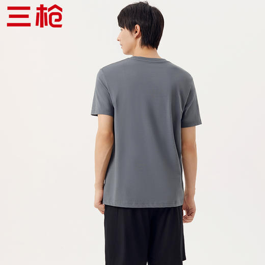Threegun三枪 【舒感棉】印花圆领男士短袖T恤-24147A011 商品图5