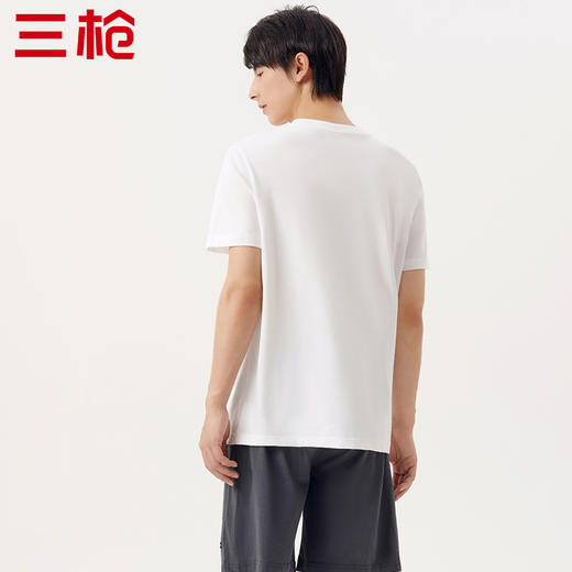 Threegun三枪 【舒感棉】印花圆领男士短袖T恤-24147A011 商品图7