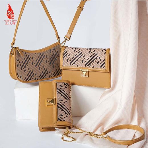 SAINTJOY/上久楷 宋锦女式腋下包 斜背包3D万字纹 BWS21A1201 商品图1
