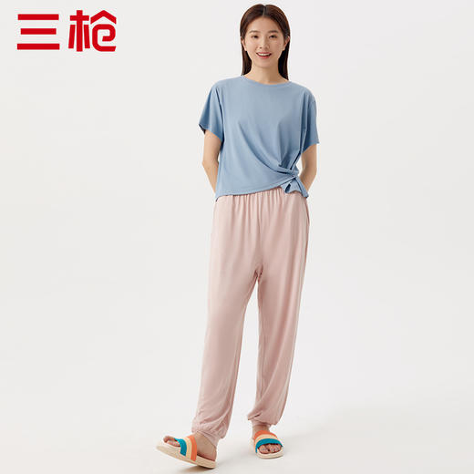 Threegun三枪 【凉感木代尔】网眼圆领女士短袖T恤-24142A011 商品图2