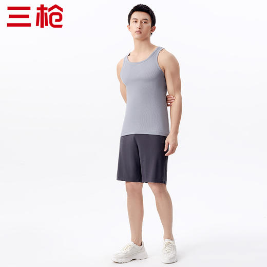 Threegun三枪 【舒肤棉】灯芯罗纹弹力男士打底背心-30869A011 商品图1