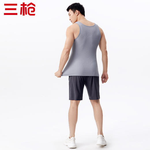 Threegun三枪 【舒肤棉】灯芯罗纹弹力男士打底背心-30869A011 商品图2