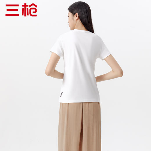 Threegun三枪 【高支丝感棉】圆领女士短袖T恤-24122A011 商品图7