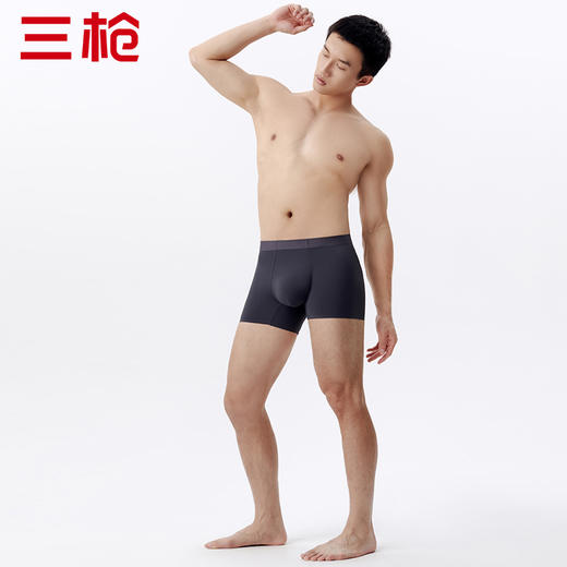 Threegun三枪 【冰丝】无痕男士大版平角短裤四角内裤（1条装）-50785B031 商品图1