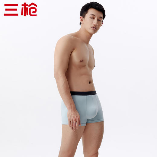 Threegun三枪 【蚕丝莫代尔】明根男士平角短裤四角内裤（1条装）-50793B031 商品图4