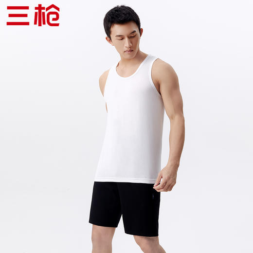 Threegun三枪 【莫代尔】圆领男士打底背心-30875A011 商品图5