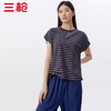Threegun三枪 【爽滑竹棉】彩条圆领女士连袖上衣打底衫-24116A011 商品缩略图3